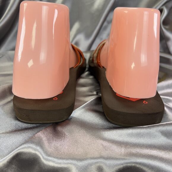 Reef Flip Flop Slides Women's 6 Toe Loop Cushion Sandals Brown Orange Red Beach - Picture 6 of 12